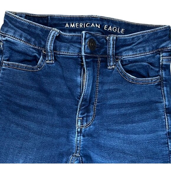 AE Ne(x)t Level Stretch High Rise Jegging in Darkβ Indigo Size 00 - Picture 4 of 7